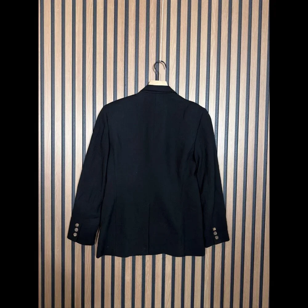 New Clifford & Willo Jacket 6 Petite Womens Black 100% Wool Double-Breasted CW - Picture 2 of 10